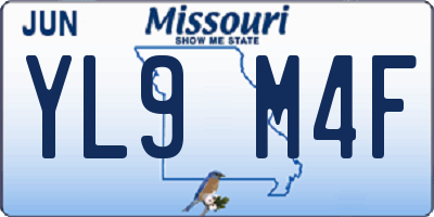 MO license plate YL9M4F
