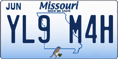 MO license plate YL9M4H