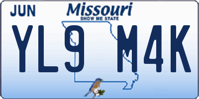 MO license plate YL9M4K