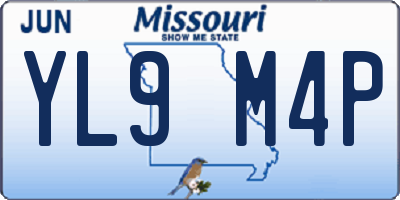 MO license plate YL9M4P
