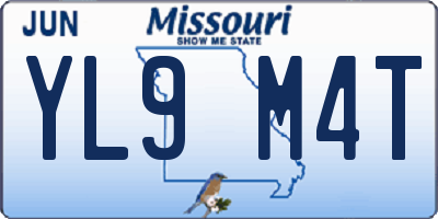 MO license plate YL9M4T