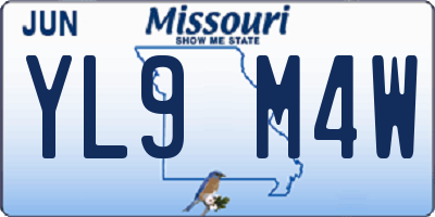 MO license plate YL9M4W