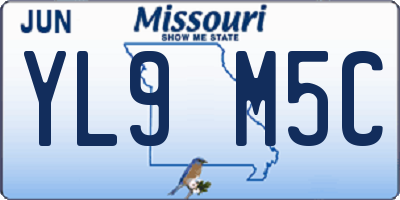 MO license plate YL9M5C