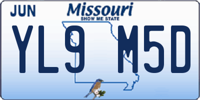 MO license plate YL9M5D