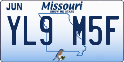 MO license plate YL9M5F