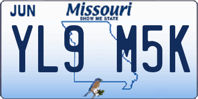 MO license plate YL9M5K