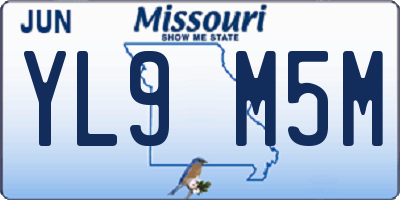 MO license plate YL9M5M