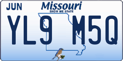 MO license plate YL9M5Q