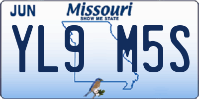 MO license plate YL9M5S