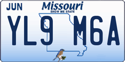 MO license plate YL9M6A