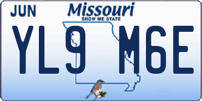 MO license plate YL9M6E
