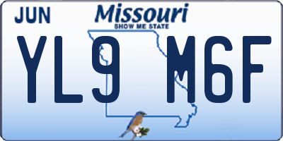 MO license plate YL9M6F