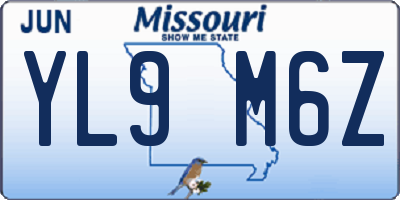 MO license plate YL9M6Z