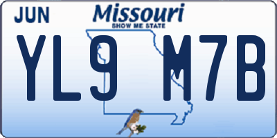 MO license plate YL9M7B
