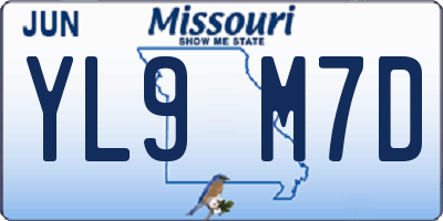 MO license plate YL9M7D