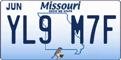 MO license plate YL9M7F
