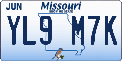 MO license plate YL9M7K