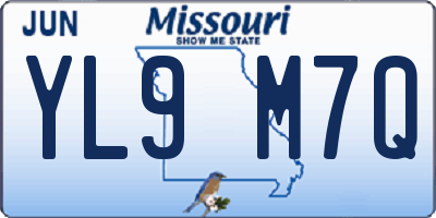 MO license plate YL9M7Q