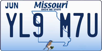 MO license plate YL9M7U
