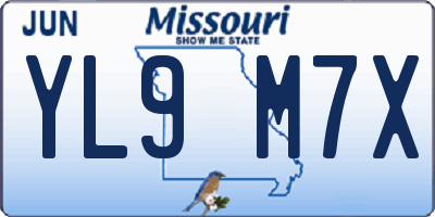 MO license plate YL9M7X