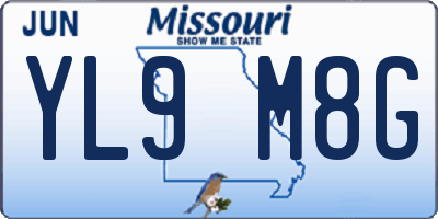 MO license plate YL9M8G