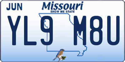 MO license plate YL9M8U