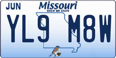 MO license plate YL9M8W