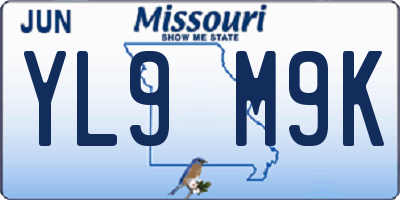 MO license plate YL9M9K