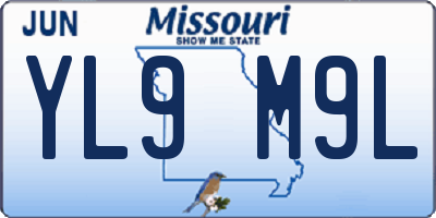 MO license plate YL9M9L