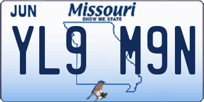 MO license plate YL9M9N