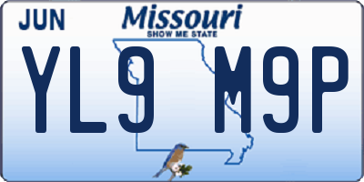 MO license plate YL9M9P