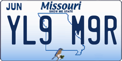MO license plate YL9M9R