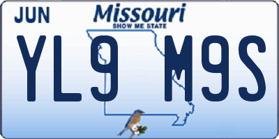 MO license plate YL9M9S