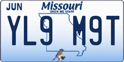 MO license plate YL9M9T