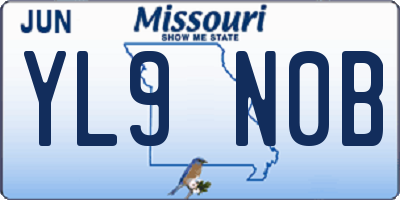MO license plate YL9N0B