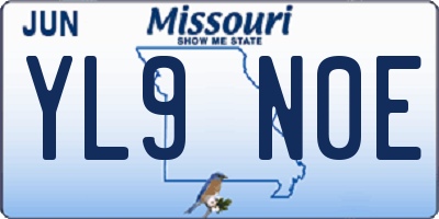 MO license plate YL9N0E