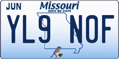 MO license plate YL9N0F