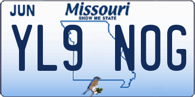 MO license plate YL9N0G