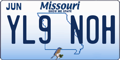 MO license plate YL9N0H