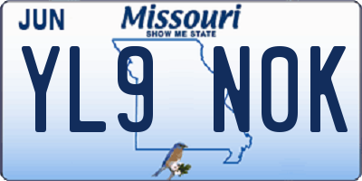MO license plate YL9N0K