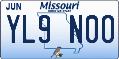 MO license plate YL9N0O