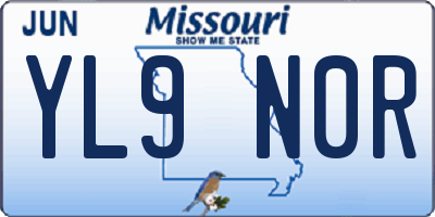 MO license plate YL9N0R