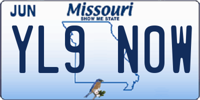 MO license plate YL9N0W