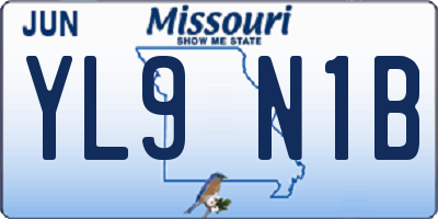 MO license plate YL9N1B