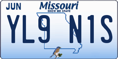 MO license plate YL9N1S