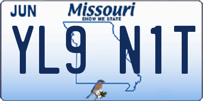MO license plate YL9N1T