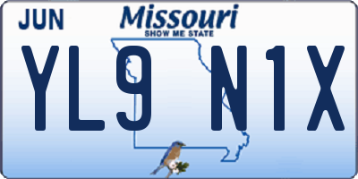 MO license plate YL9N1X