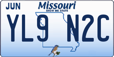 MO license plate YL9N2C