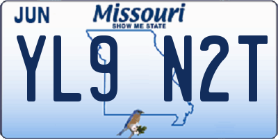 MO license plate YL9N2T