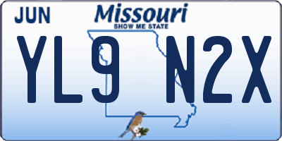MO license plate YL9N2X